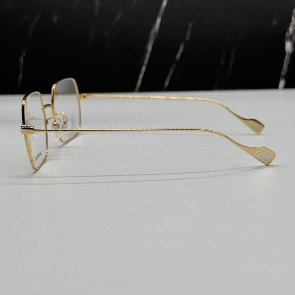 NEW BALENCIAGA BB0090O 003 SQUARE GOLD WOMEN EYEGLASSES BALENCIAGA - Picture 5 of 8